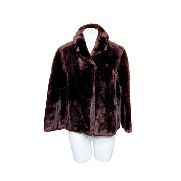 Vintage brown fur jacket with 3/4 sleeve size S - Picture 14 of 14